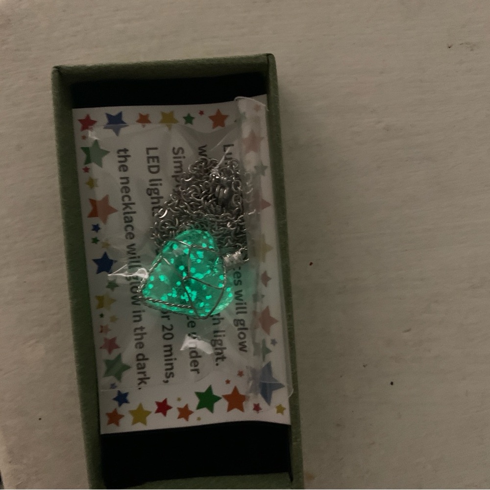 Glowing Green Heart Necklace